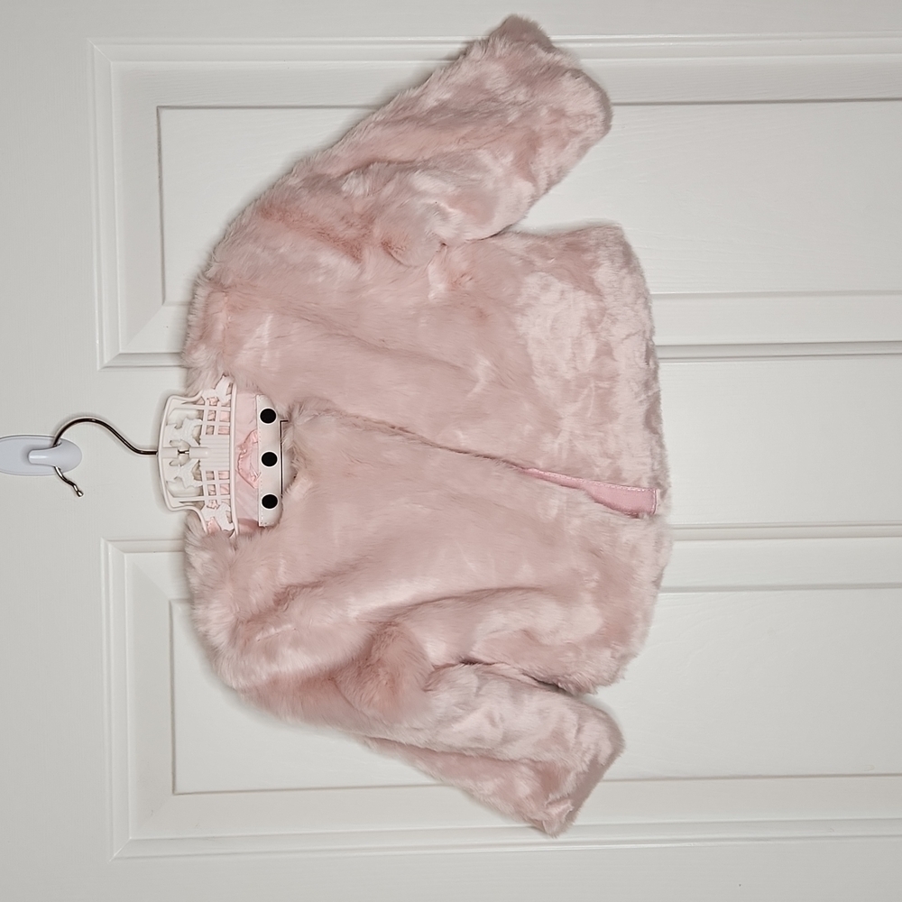 Cherokee Pink Faux Fur Jacket Coat Size 12 months